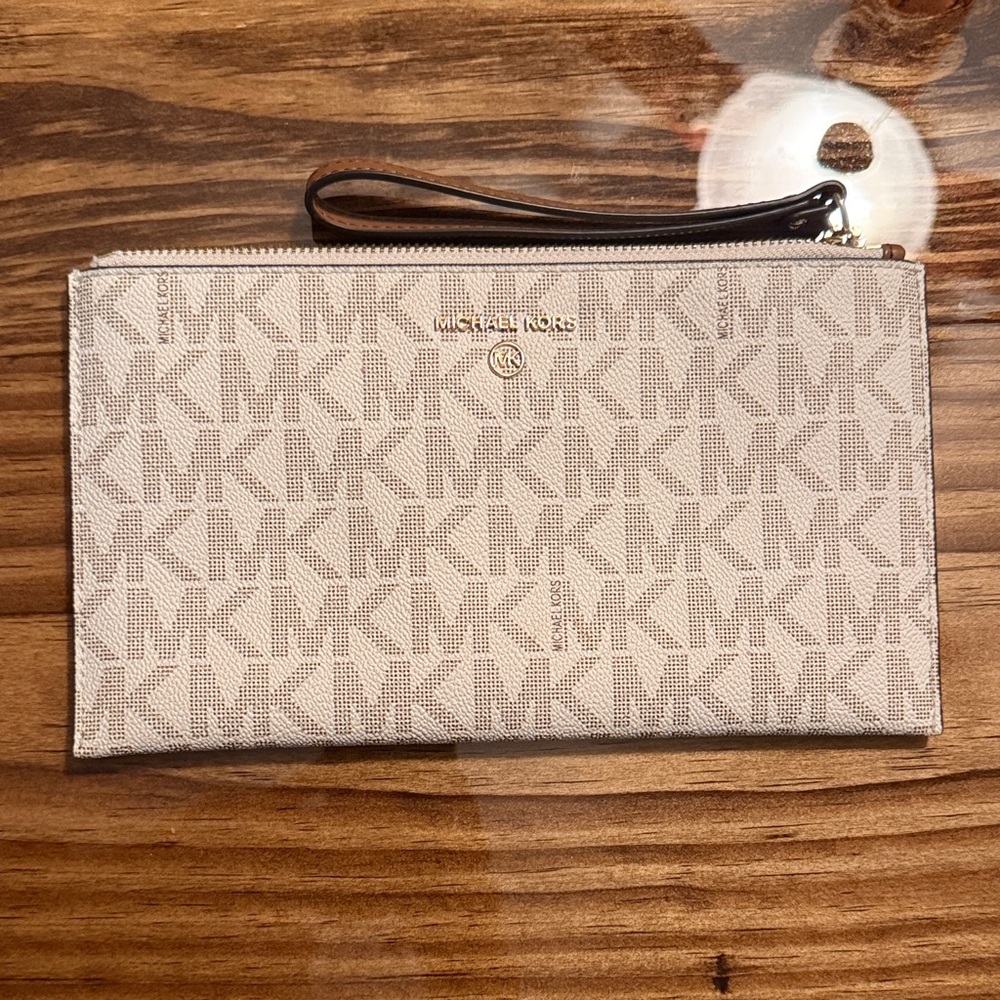 Michael Kors Tan Logo Wristlet